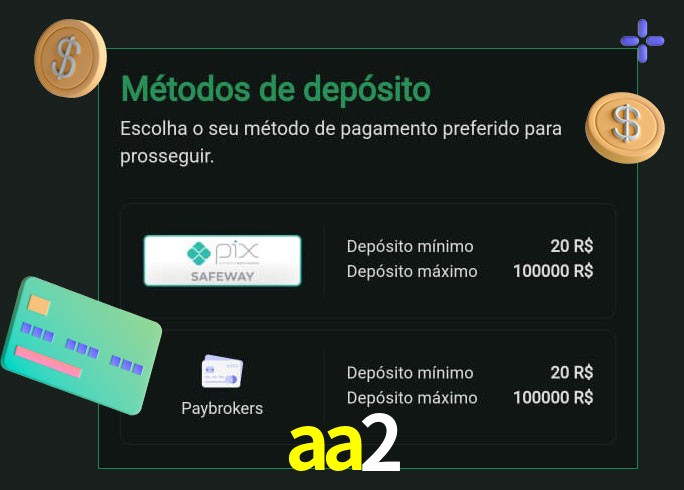 O cassino aa2 oferece uma grande variedade de métodos de pagamento